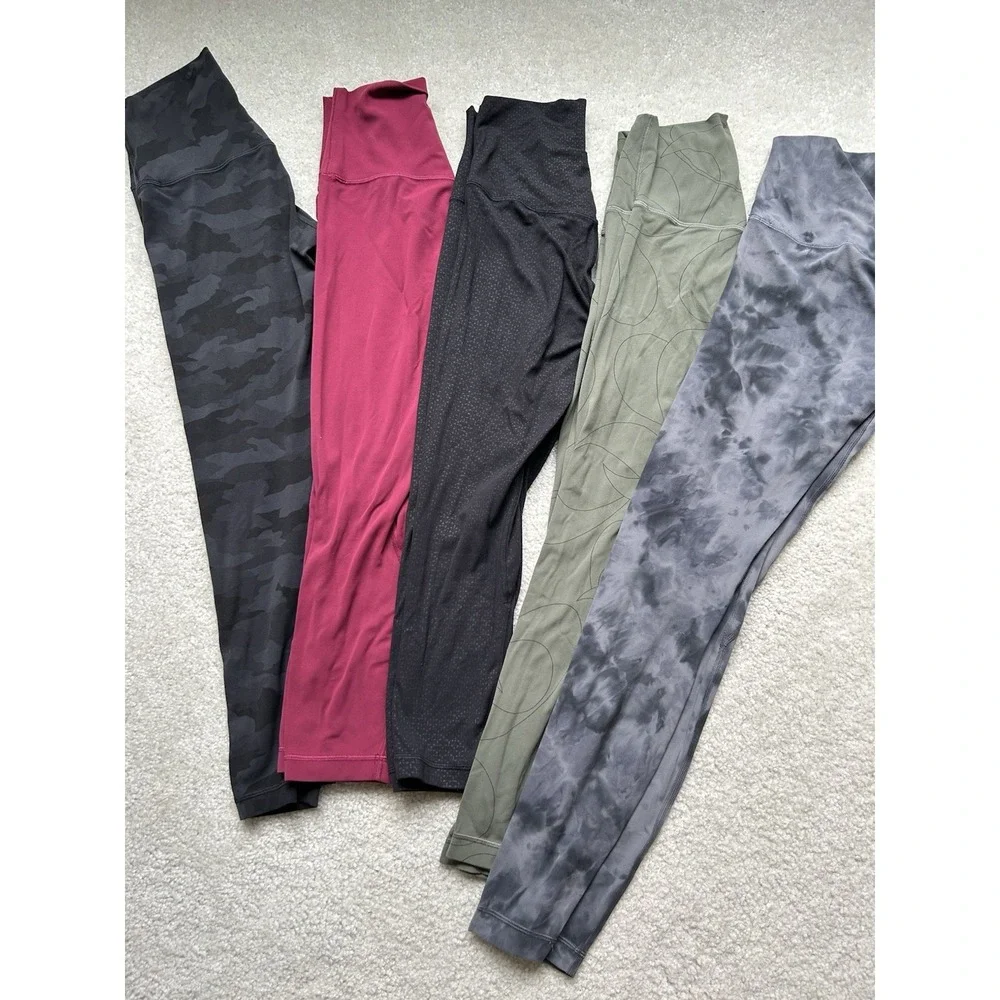 Lot 5 - Lululemon Align Leggings Size 4 Camo Army Green Black Red